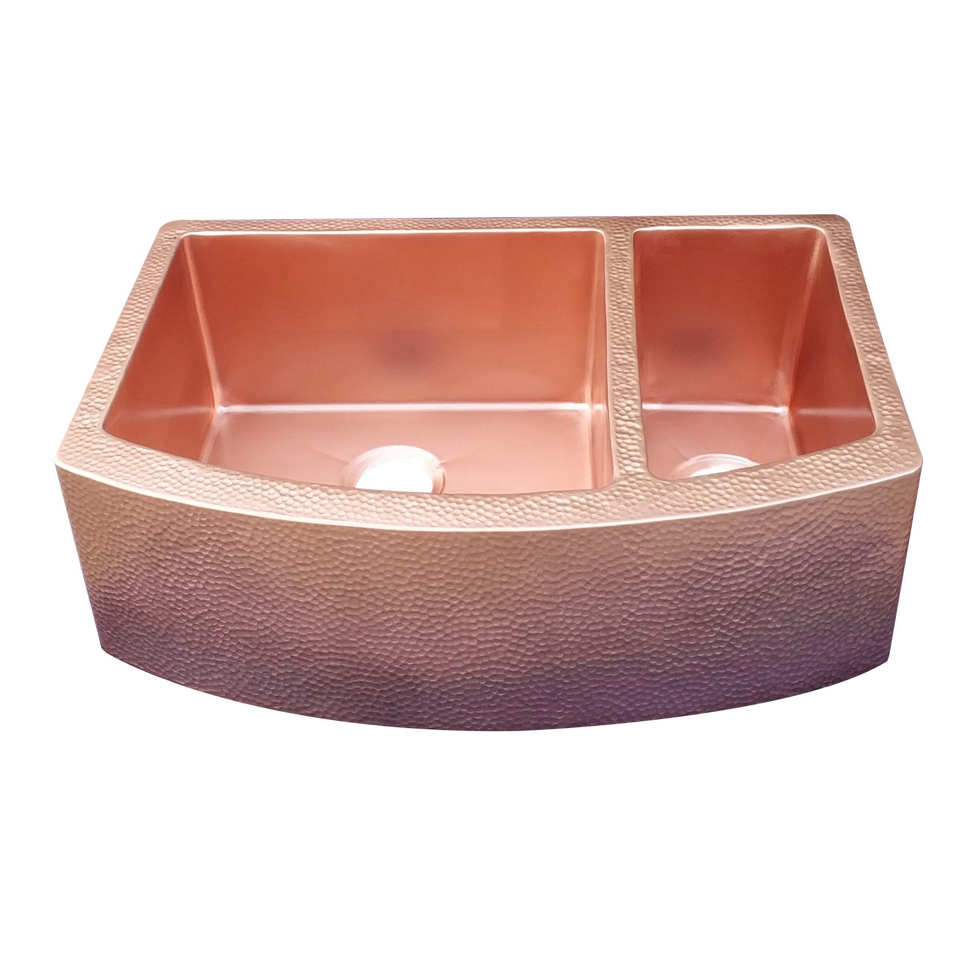 D Shape Hammered Front Apron Copper Kitchen Sink - Stock Clearance