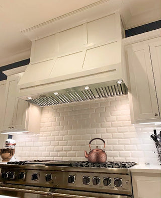 SINDA 48Wx27H Copper Oven Hood Cover with High CFM Commercial Grade Range  Hood Insert, Inlcudes Fan Motor, Blower Box, Baffle Filter and Lighting