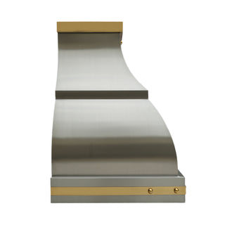 SINDA high quality stainless stee kitchen hood with brass accents