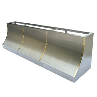 SINDA Custom Stainless Steel Range Hood Wall Mount In Stock, 109"W x 24"D x 30"H, SRH9-4TR