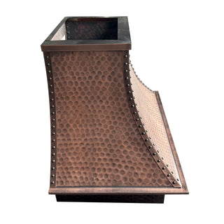 SINDA Hand Hammered Copper Range Hood - H27TR-Wall Mount In Stock, 36"W x 22"D x 27"H