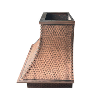 SINDA Hand Hammered Copper Range Hood - H27TR-Wall Mount In Stock, 36"W x 22"D x 27"H