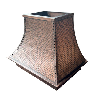 SINDA Hand Hammered Copper Range Hood - H27TR-Wall Mount In Stock, 36"W x 22"D x 27"H