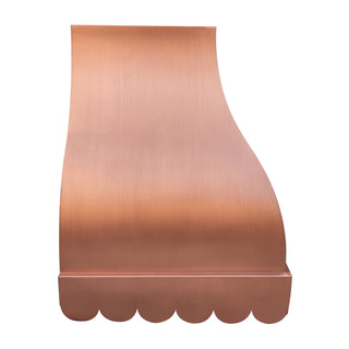 SINDA Scalloped Copper Range Hood Wall Mount In Stock, 30"W x 21"D x 27"H-SRH32