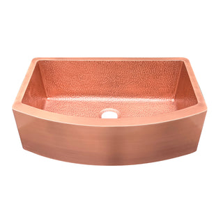 SINDA KSAR-7 Handmade Natural Copper Kitchen Sink | Custom Farmhouse Sink