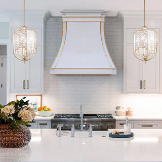 SINDA Handcrafted White Stainless Steel Custom Kitchen Hood