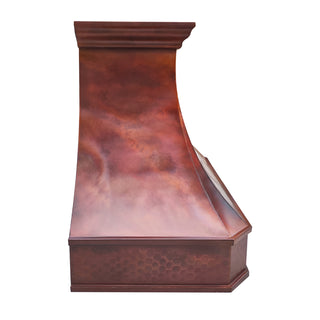 SINDA Fired Handmade Custom Copper Hood-Wall Mount In Stock, 36"W x 21"D x 30"H, H3A