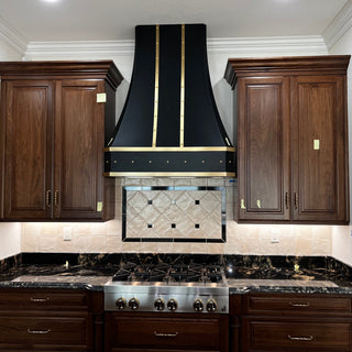 SINDA Tuscan Style Stainless Steel Vent Hood|Brass Design