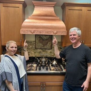 SINDA bell copper stove hood h1s installed in the classic kitchen