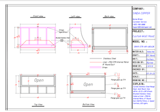 Custom Range Hood SRH11-5TR-AR-482428 for John - Sinda Copper