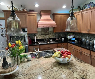 SINDA custom made bell shape copper range hood installed