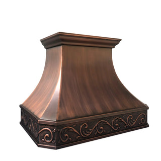 Handmade luxury classic apron design antique smooth copper custom range hood SINDA