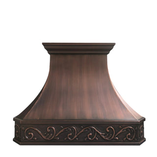 Handcrafted-Luxury-Classic-Scroll-Apron-Design-Antique-Copper-Custom-Range-Hood-SINDA