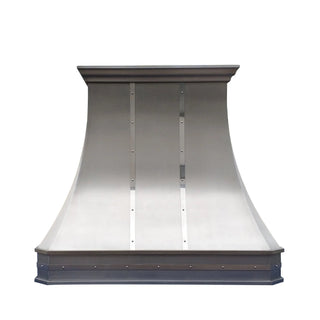 Curved Classic Custom Stainless Steel Stove Hood SRH3-C-2TR-M - Sinda Copper