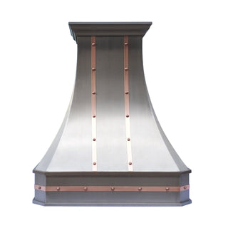 Curved Metal Kitchen Range Hood SRH3-C-2TR-M - Sinda Copper