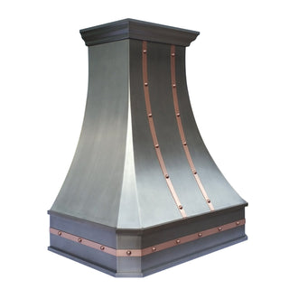 Curved Custom Kitchen Range Hood SRH3-C-2TR-M - Sinda Copper