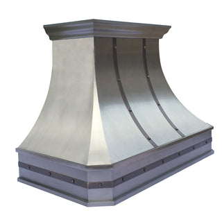 Curved Custom Metal Kitchen Range Hood SRH3-C-2TR-M - Sinda Copper