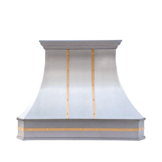 Classic Curved Custom Stainless Steel Stove Hood SRH3-C-2TR-M - Sinda Copper