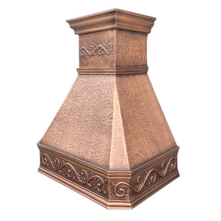 SINDA-high-end-custom-copper-vent-hood-in-beehive-hammered