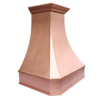 Luxury classic curve sided decorative apron natural copper custom range hood SINDA