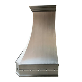 Brushed Curved Stainless Steel Kitchen Range Hood - Sinda Copper Range Hood