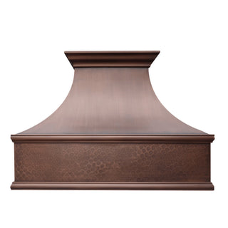 SINDA custom copper range hood with hammered apron fully customizable