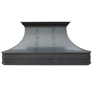 Classic smooth decorative straps and rivets oil rubbed bronze copper custom range hood SINDA