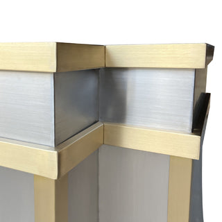 Decorative Stainless Steel Kitchen Range Hood with Brass Accents - SINDA