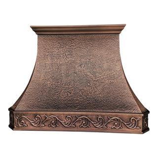 Handmade high-end classic decorative apron beehive hammered copper custom vent hood