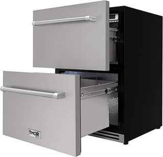 THOR KITCHEN 24 Inch Indoor Outdoor Refrigerator Drawer In Stainless Steel